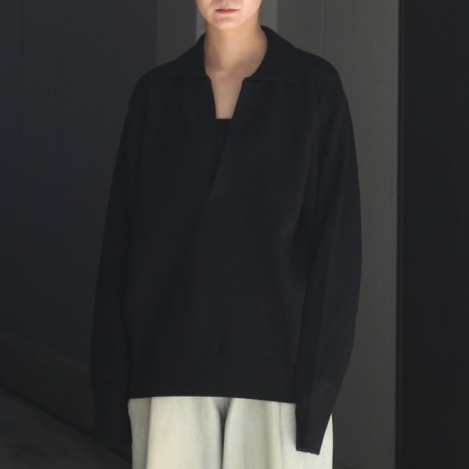 【残りわずか】Extra Fine Wool Knit Skipper LS