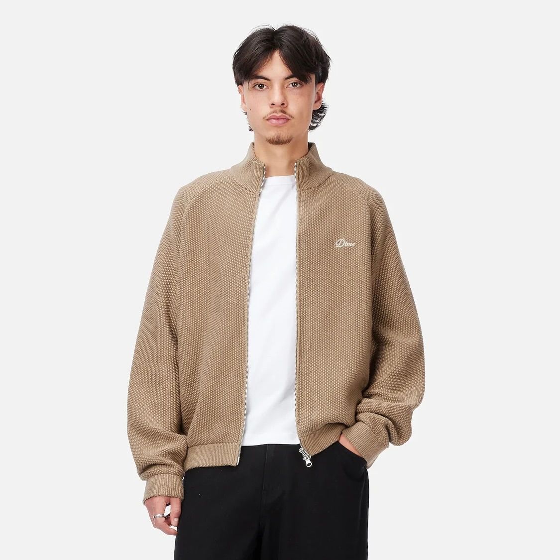 【残り一点】Knitted Pique Zip Sweater
