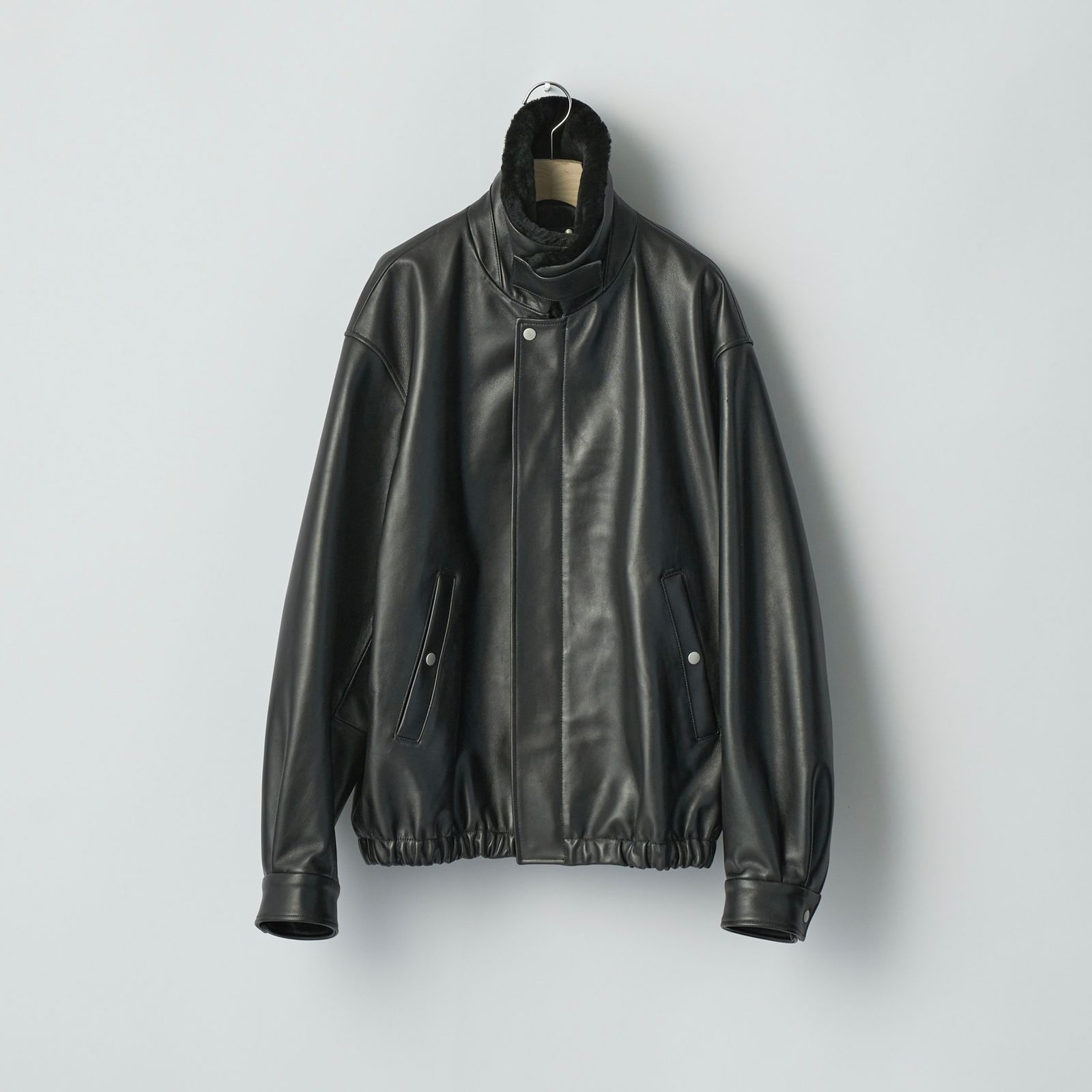 【残りわずか】Mouton Collar Sheep Leather Zip Jacket