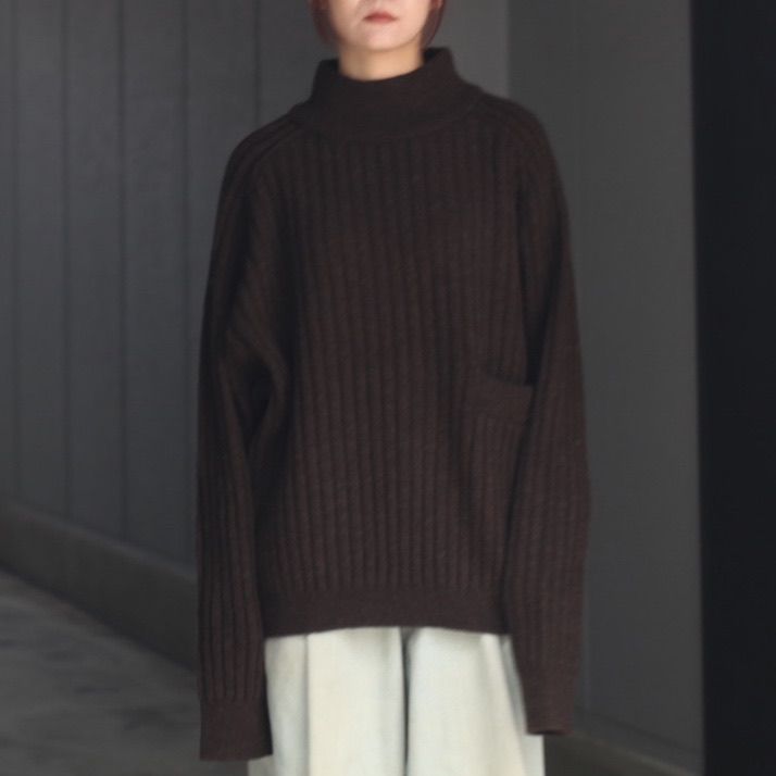 【残り一点】Wide Rib Highneck Sweater