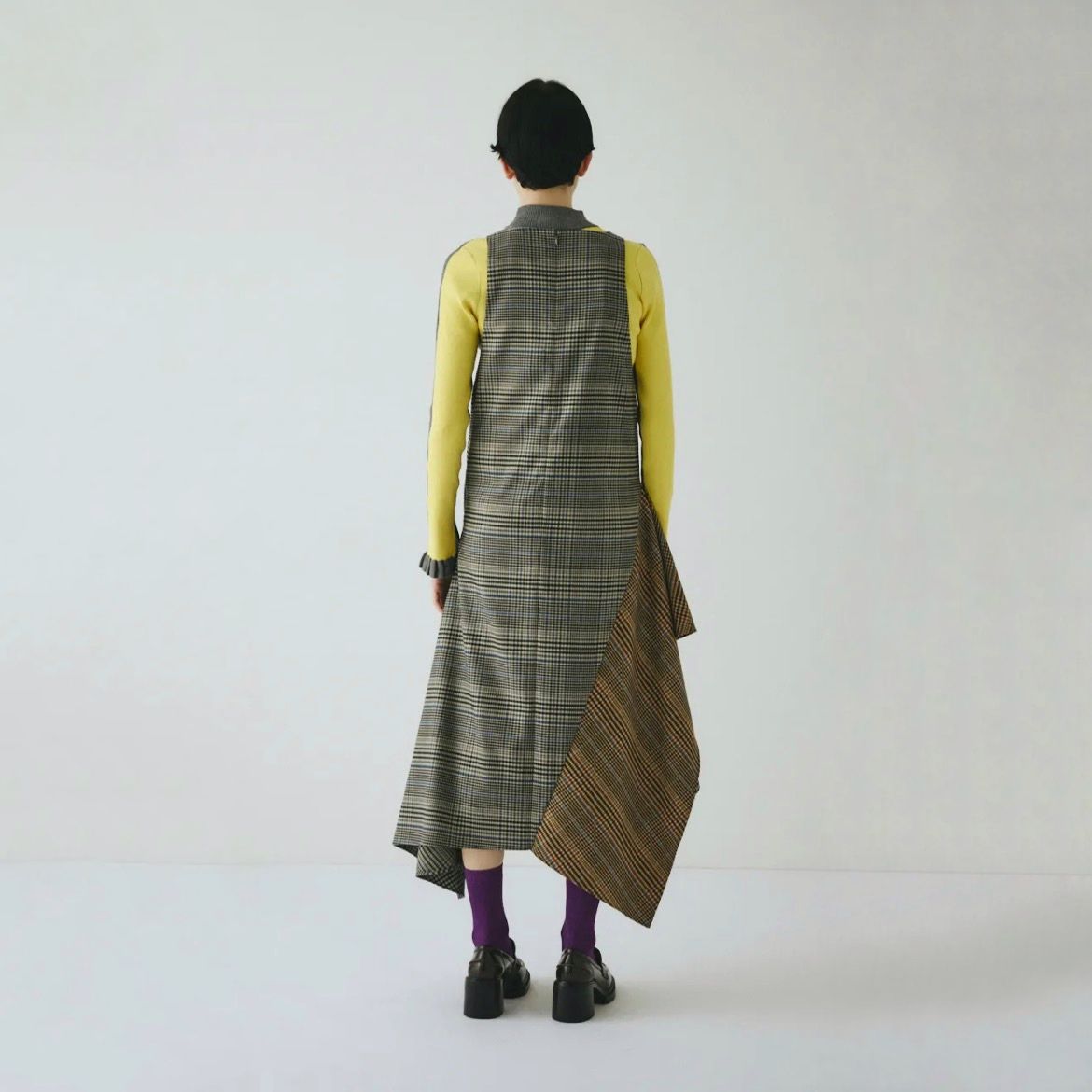 【残り一点】V Design Check Dress