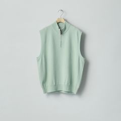 【残り一点】Extra Fine Wool Knit Half Zip Vest