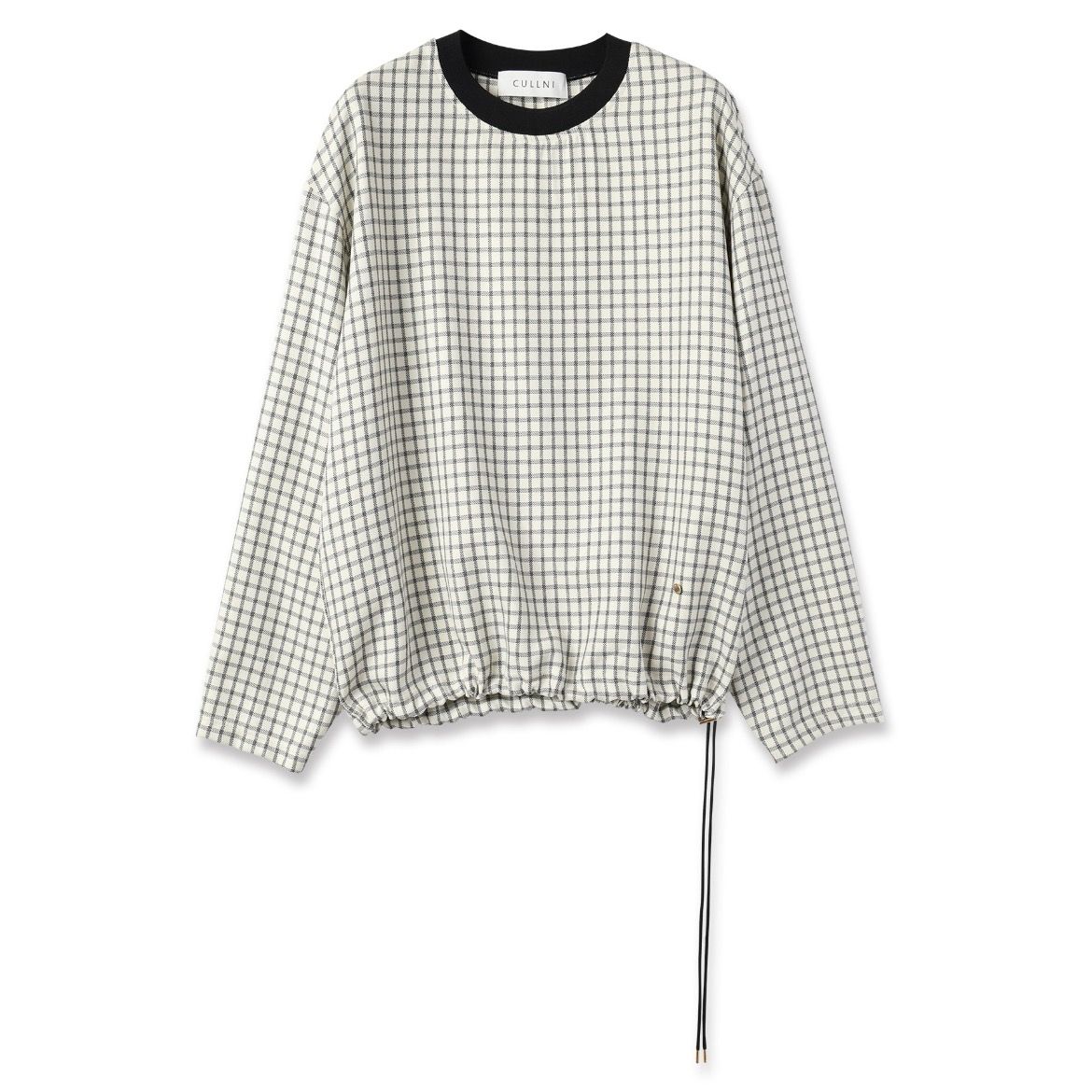 【残り一点】Check Drawstring Long Sleeve Pullover
