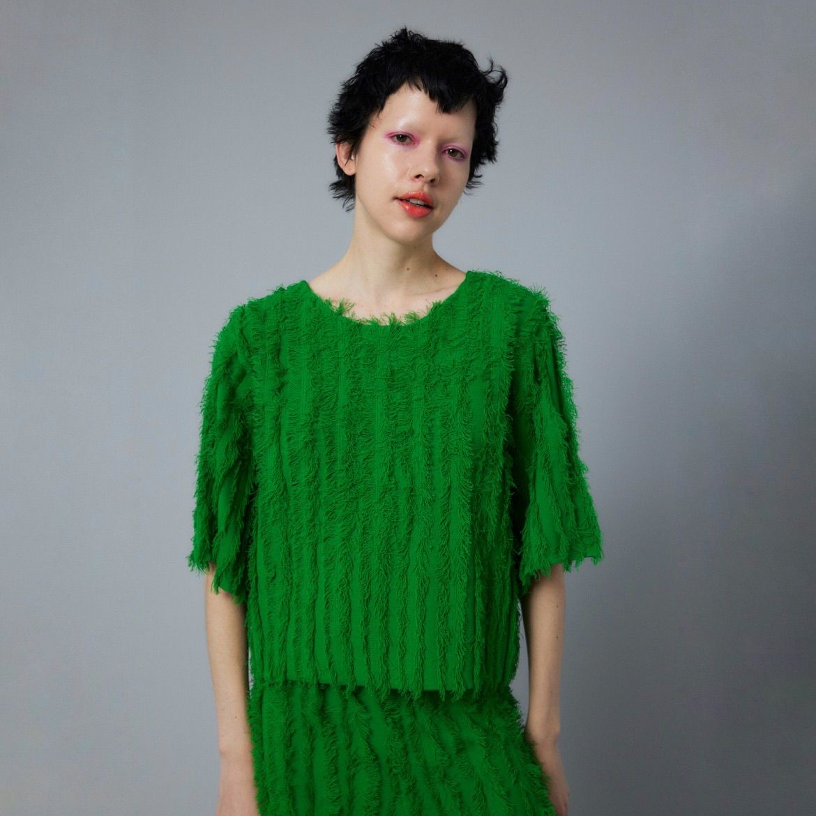 お歳暮 のし HeRIN.CYE ACRMTSM | Tops Knit 2way 【残り一点】Fringe - トップス