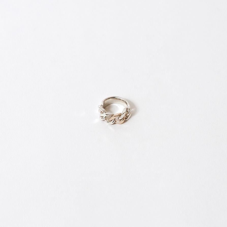 【お取り寄せ注文可能】Curb Chain ID Ring(10K GOLD×WHITE)