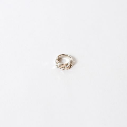 【お取り寄せ注文可能】Curb Chain ID Ring(10K GOLD×WHITE)