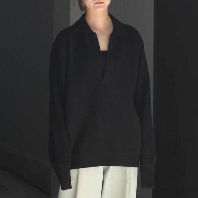 【残りわずか】Extra Fine Wool Knit Skipper LS