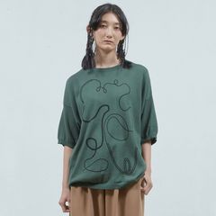 【残り一点】ステッチプリントショートSLニットPO