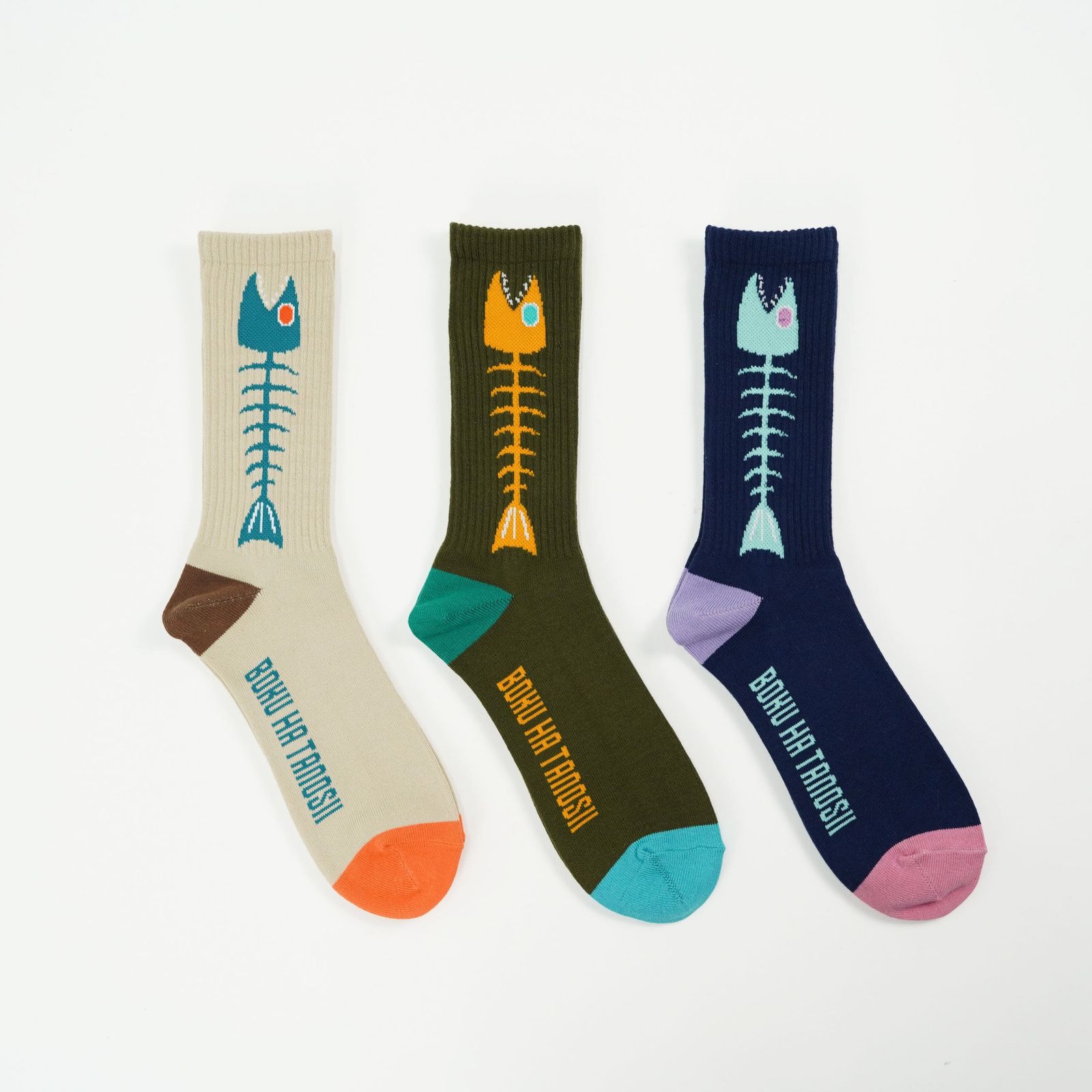 【残りわずか】Boku Tano Socks(魚骨)