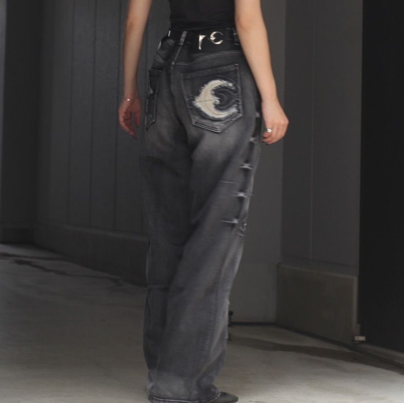 【残り一点】TC Bone Leather Denim Pants