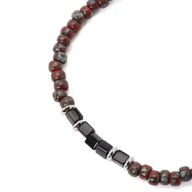 【残り一点】ビーズブレスレット_B(RED)