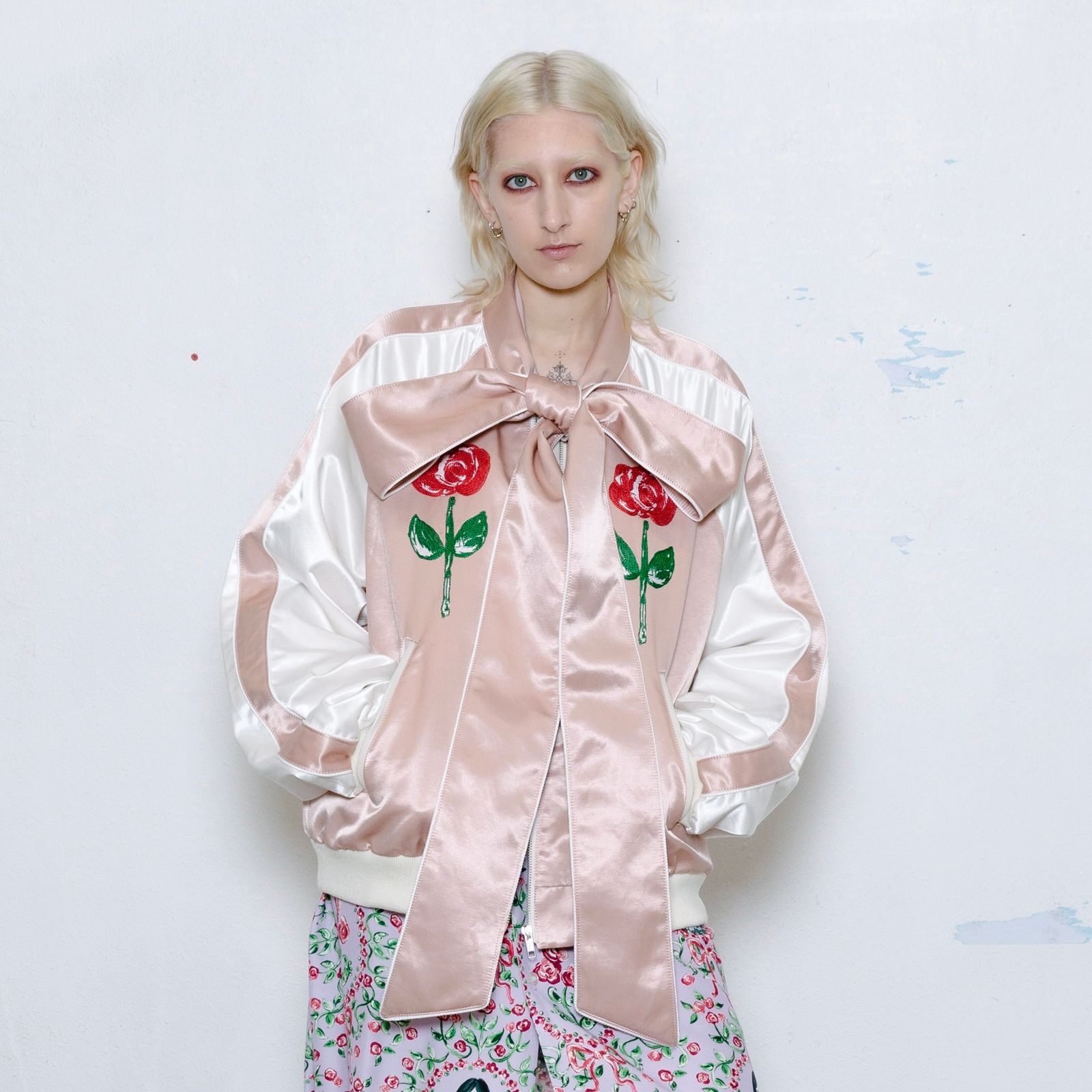 KIDILL - 【残り一点】Bowtie Souvenir Jacket(Rose&Girl Embroidery