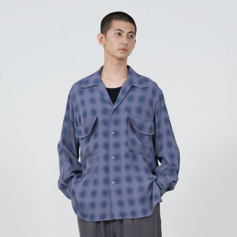 YOKE - 【残り一点】Blurred Ombre Plaid Open Collar Shirt | ACRMTSM 