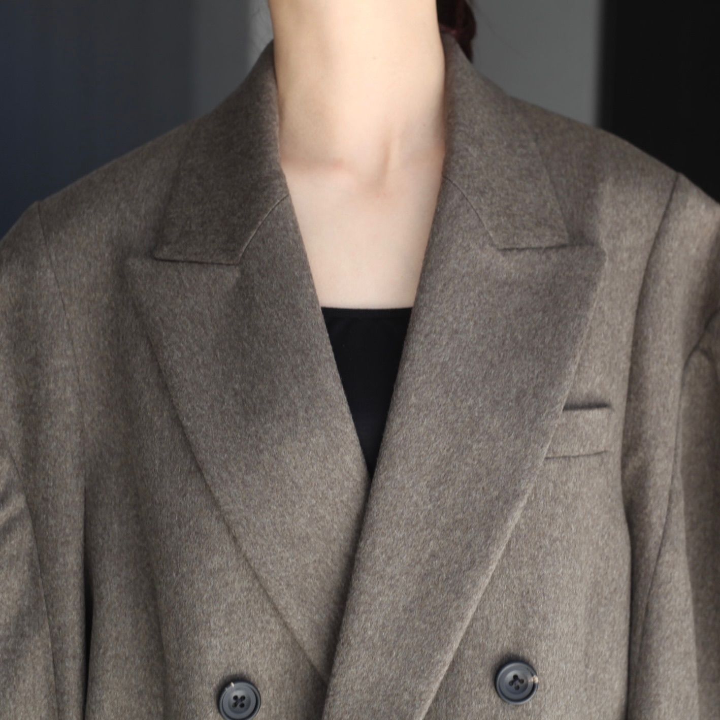 【残り一点】Wool Doeskin Deformed Shoulder Jacket