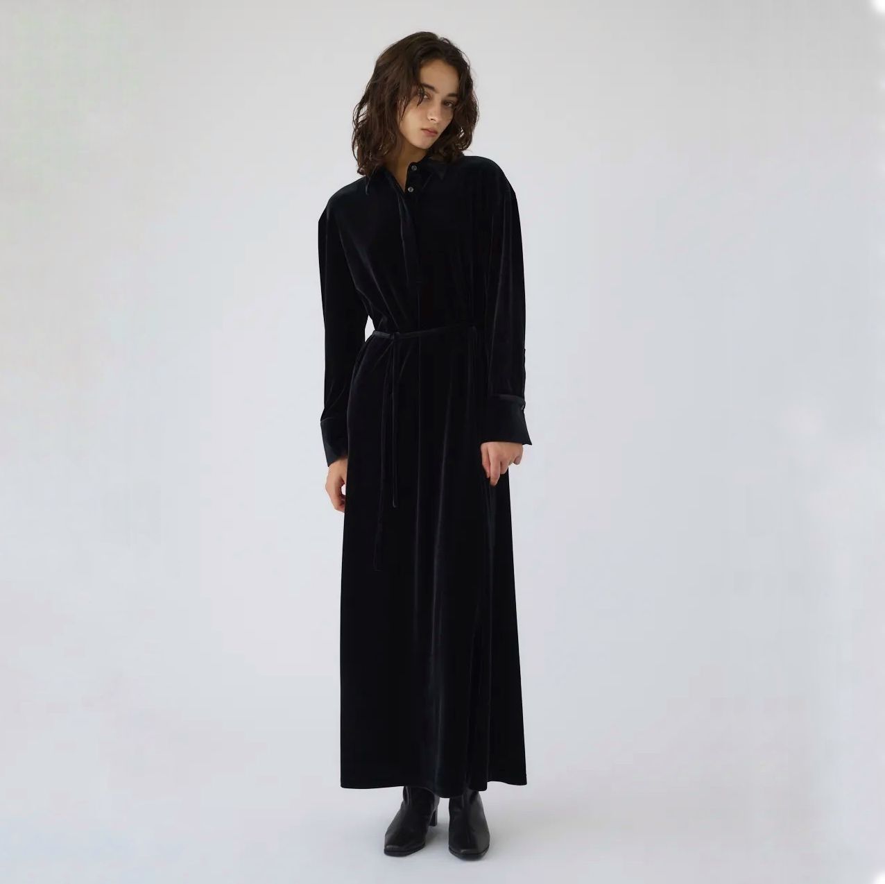 【残り一点】Velour Shirt Dress