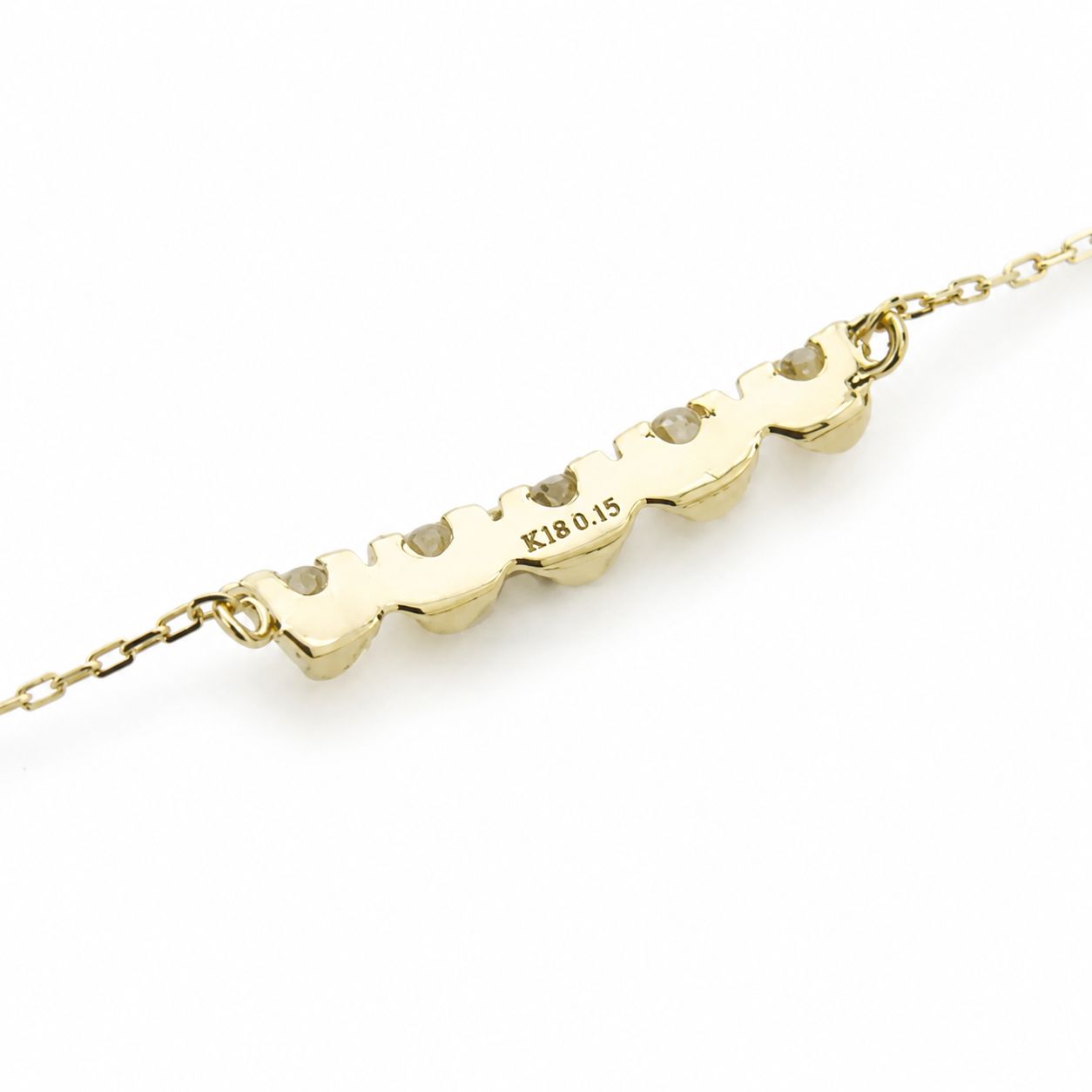 【お取り寄せ注文可能】Triangle 5 Dia Necklace(K18 YELLOW GOLD)