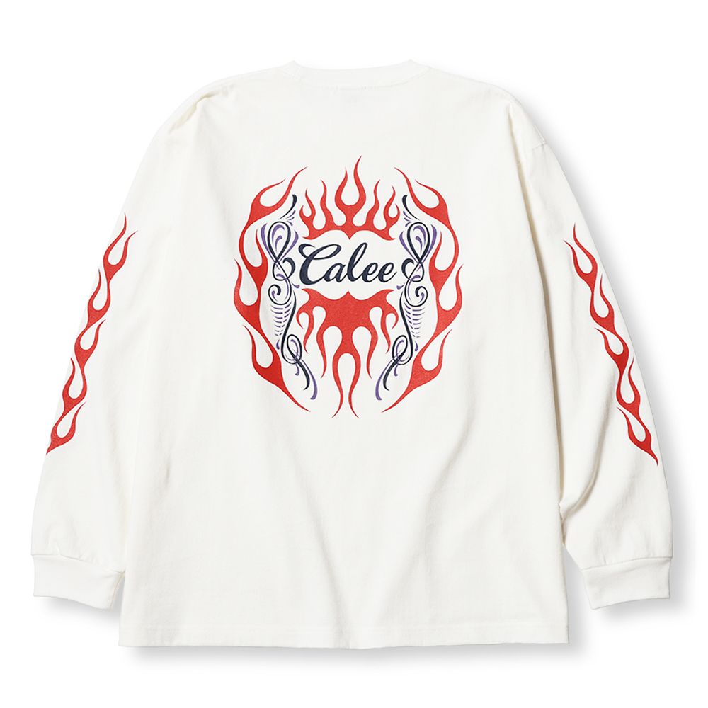 【残り一点】Vintage Type Flame Logo Pinstriping L/S Tee