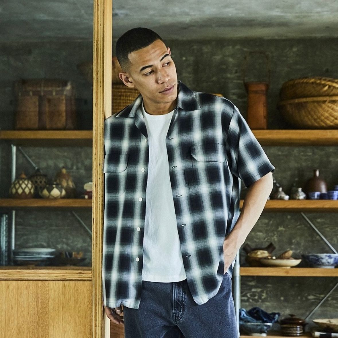 orSlow - 【残り一点】Ombre Check Short Sleeve Shirt