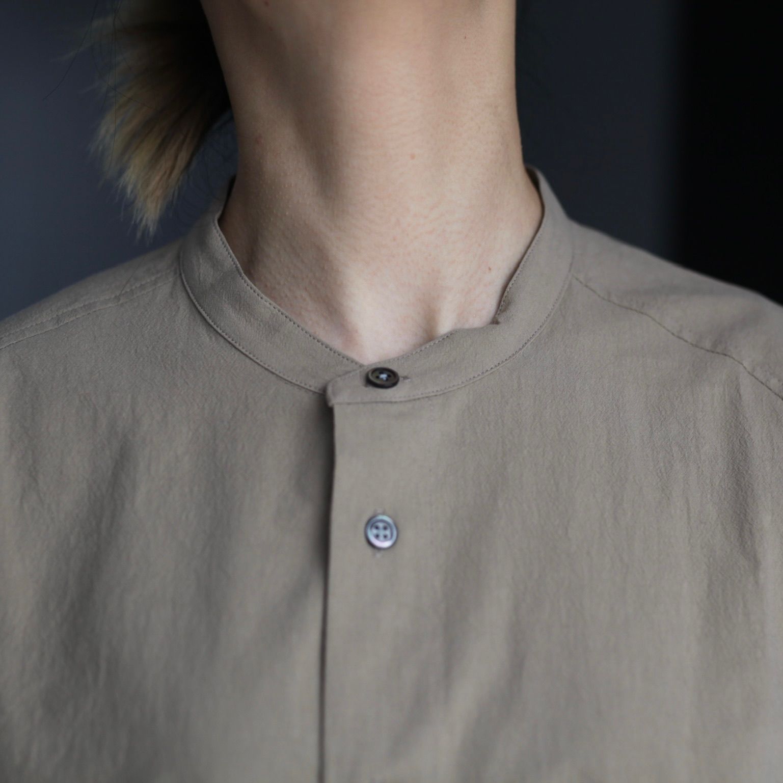 POLYPLOID - 【残り一点】Raglan Stand Collar Shirt_C | ACRMTSM