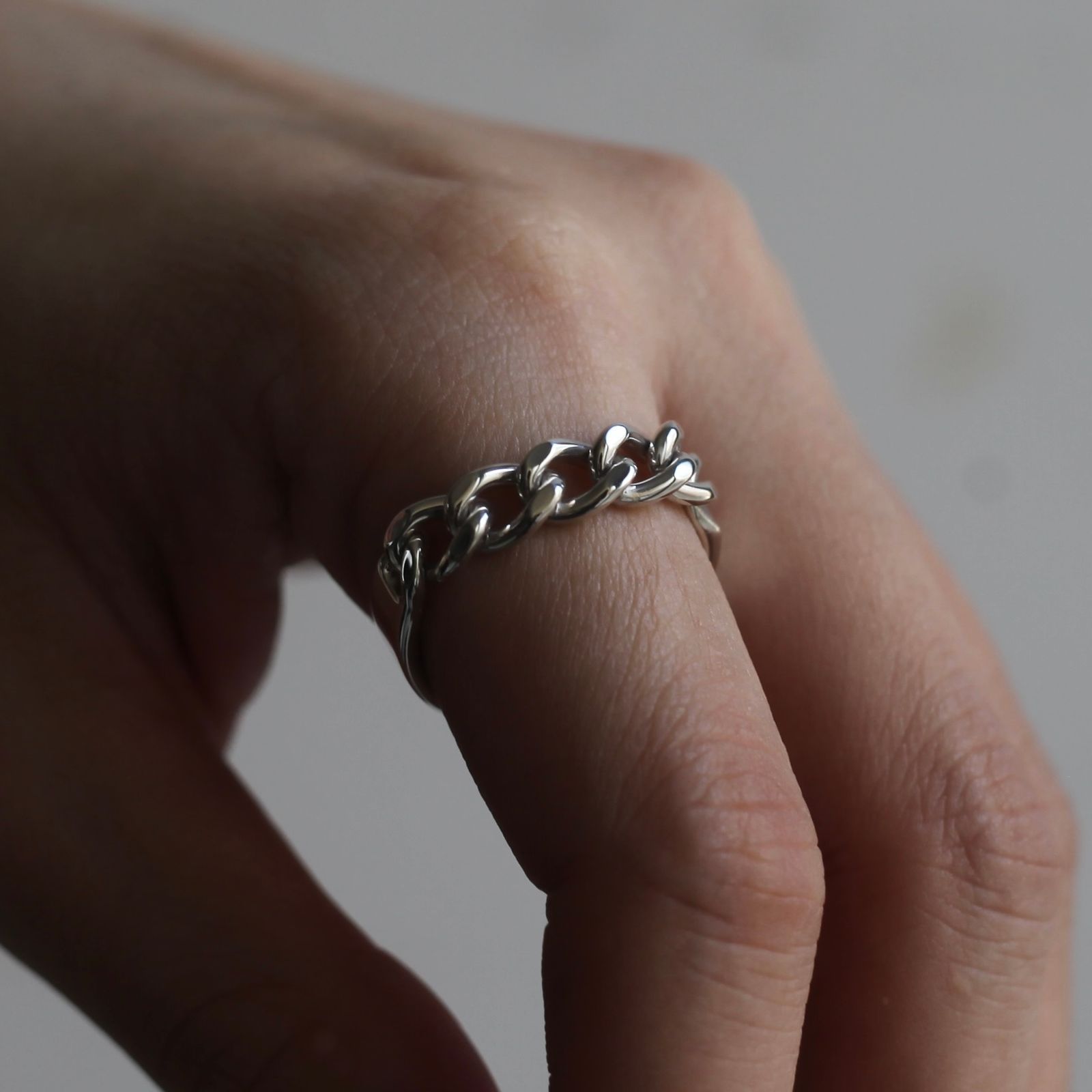 【残り一点】Curb Chain Narrow ID Ring(5.5mm)