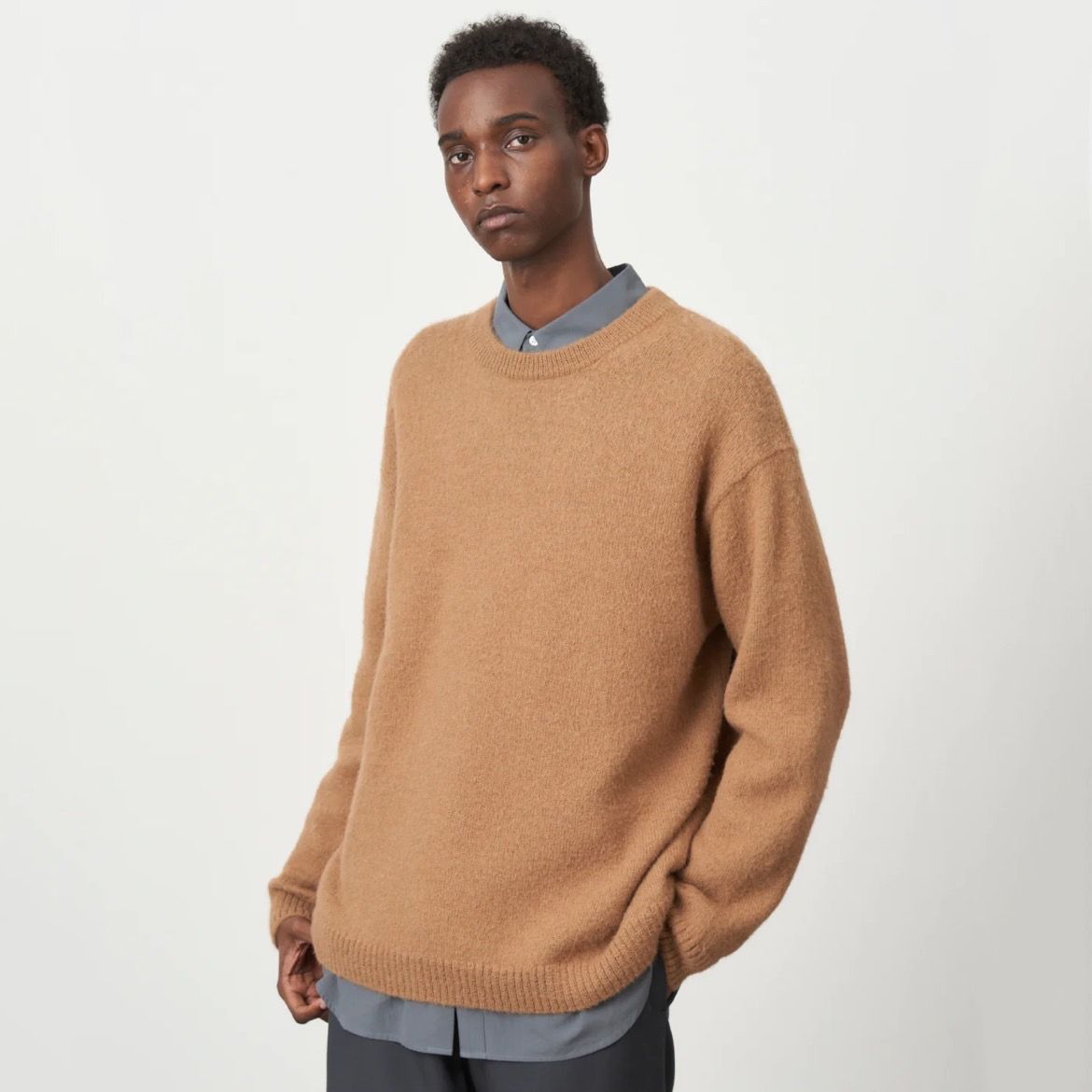 ATON - 【残り一点】Natural Alpaca Crewneck Sweater | ACRMTSM