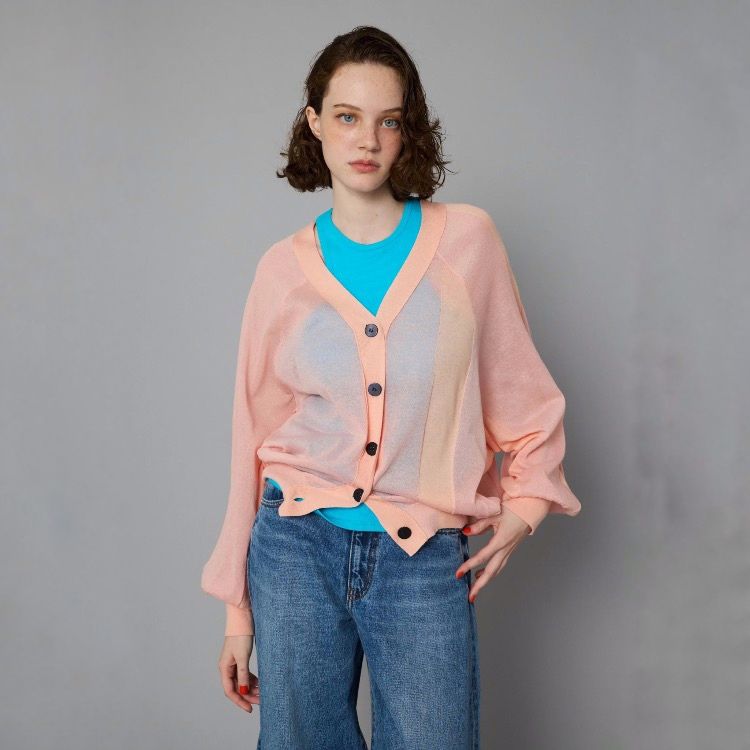HeRIN.CYE - 【残り一点】Color Block Sheer Cardigan | ACRMTSM