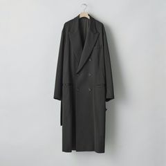 【残り一点】W/SI Satin Peak Lapel Long Coat