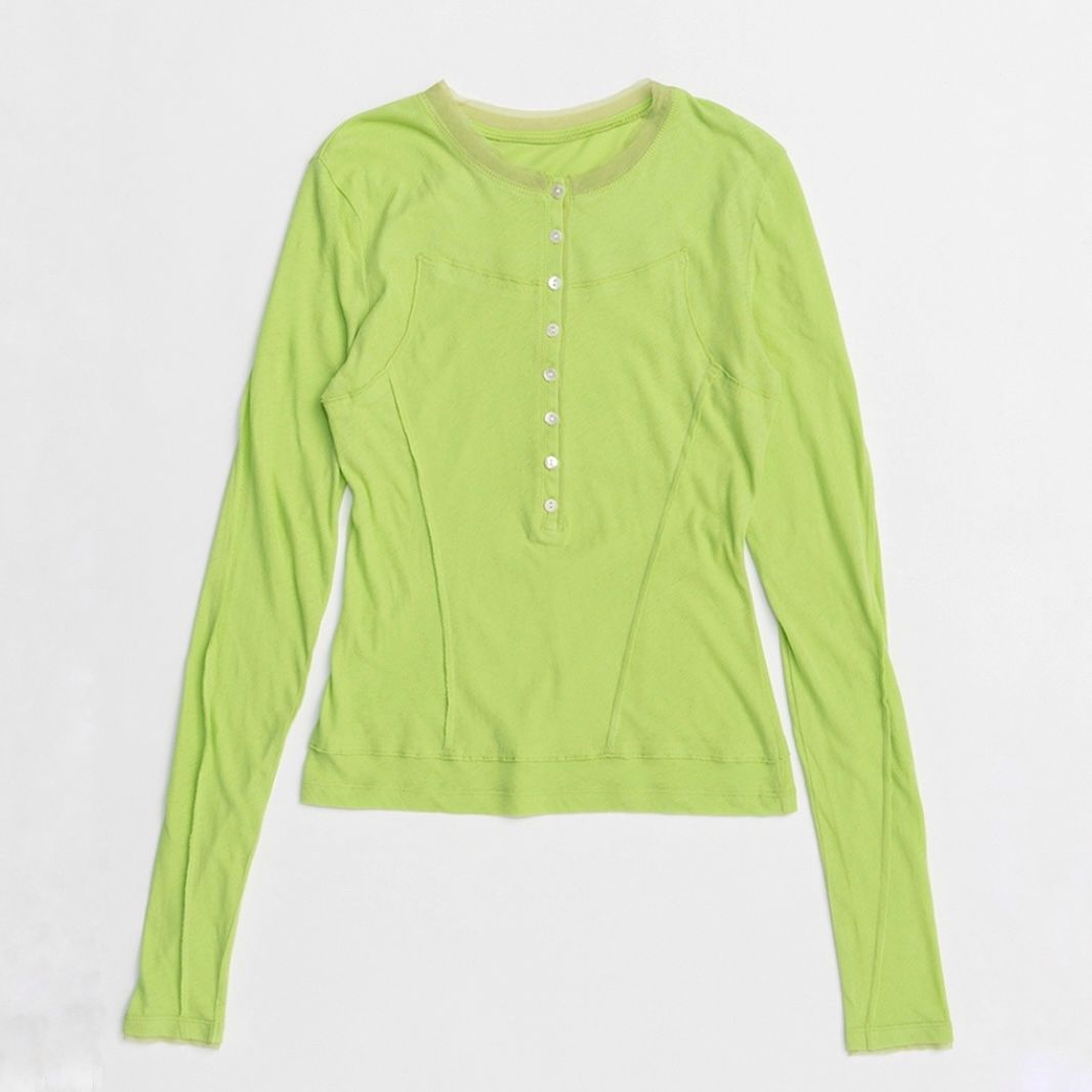 【残り一点】ヘンリーネックシアートップ