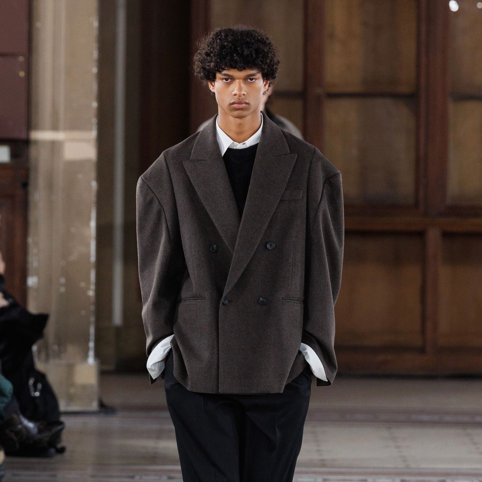 【残り一点】Deformed Shoulder Double Breasted Jacket(LORO PIANA WOOL DOESKIN)