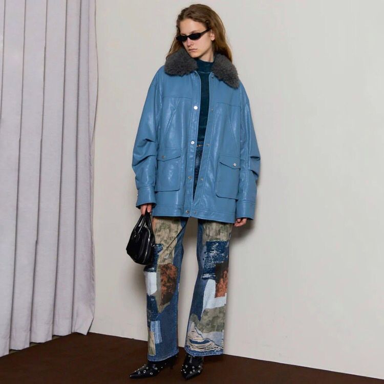 【残り一点】Patchwork Print Denim