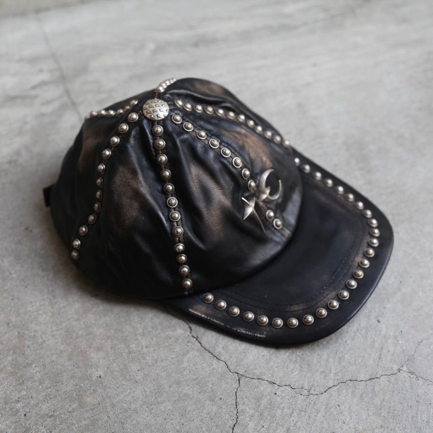 【残りわずか】Studded Washed Leather Cap