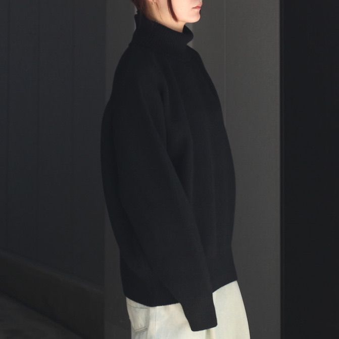 【残りわずか】Extra Fine Wool Warm Knit Turtle Neck LS