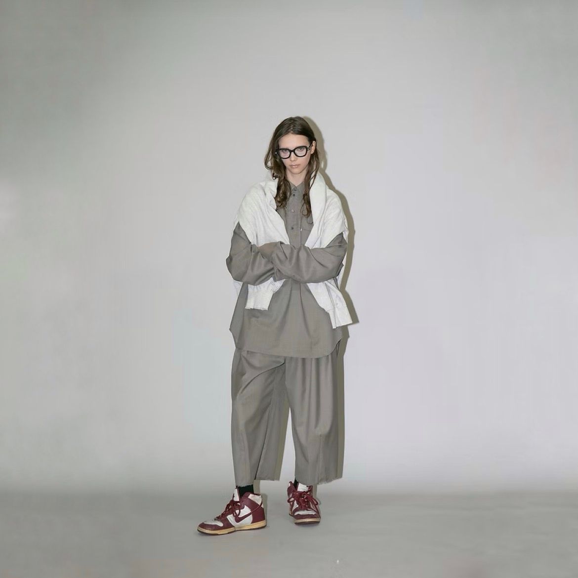 【残り一点】ウォッシャブルツイルプルオーバーシャツ