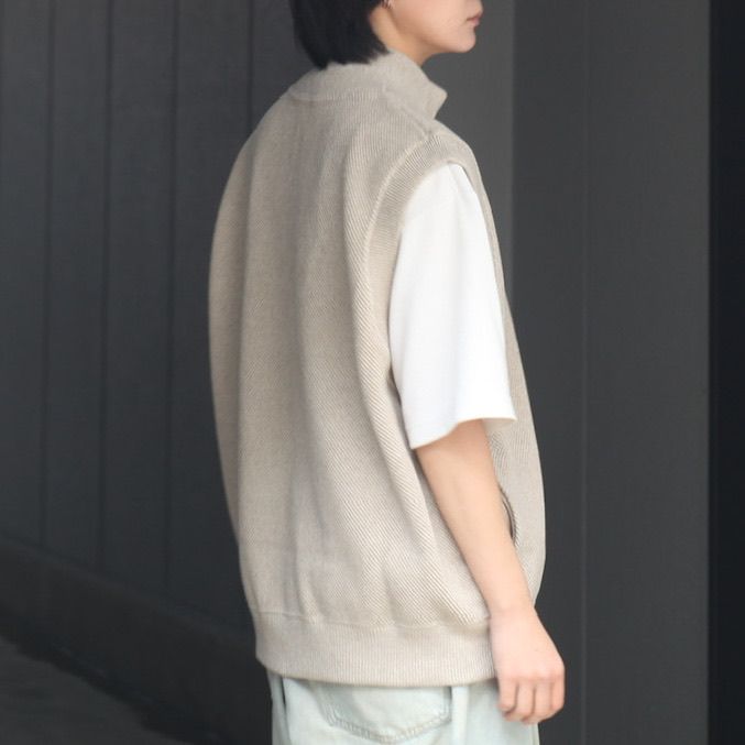 【残りわずか】Moss Stitch Zip Vest