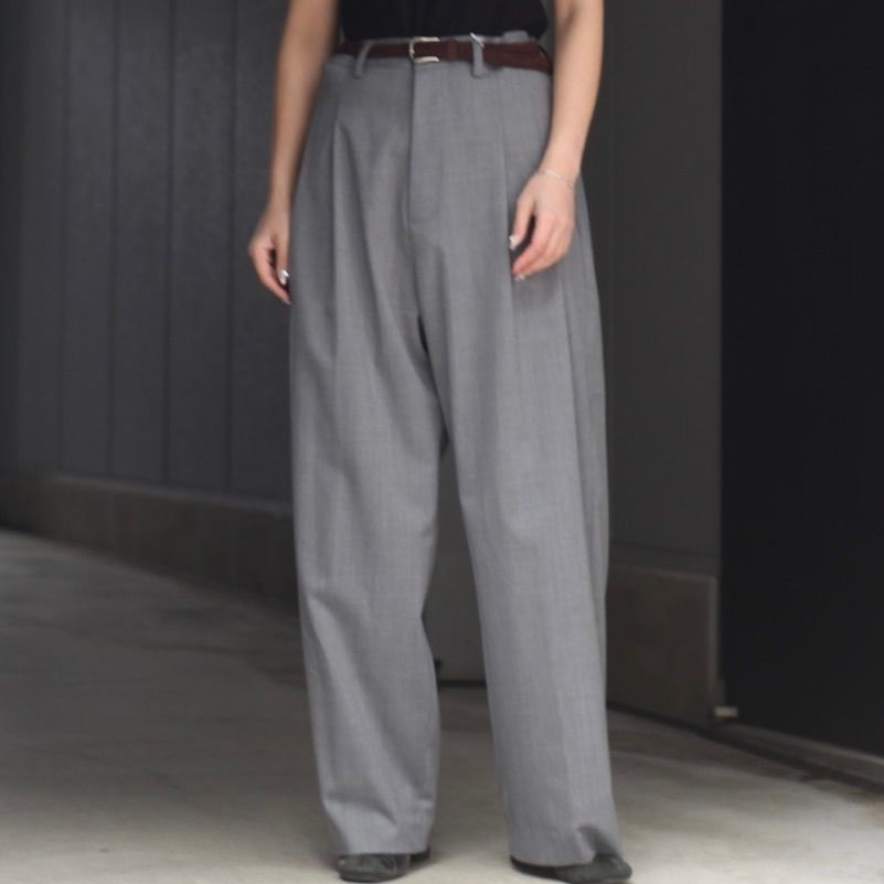 GUE　マイビューティフルランドレット 極太　チノパン voaaov my beautiful landlet / CHINO TUCK WIDE PANTS (PAINT