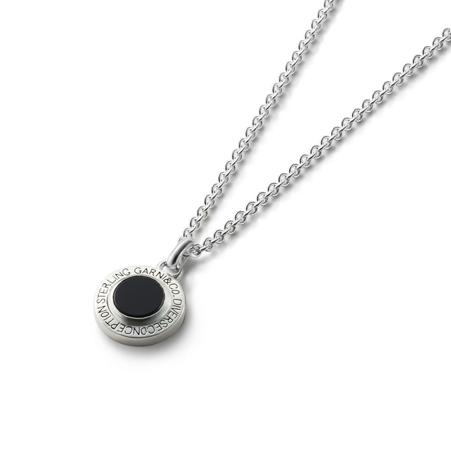 【お取り寄せ注文可能】Round Stone Pendant_L(BLACK)