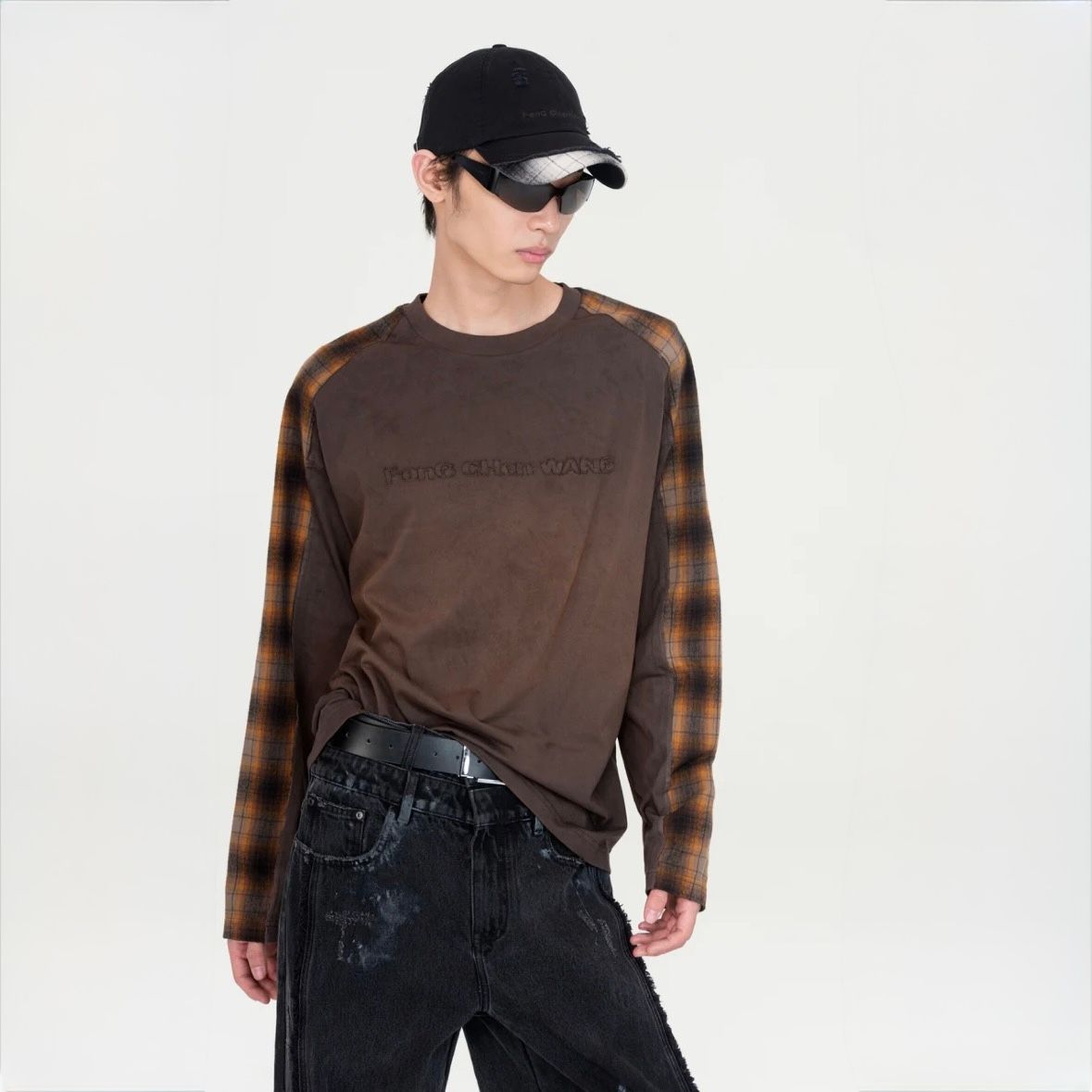 【残り一点】Black Plaid Panel Baseball Cap