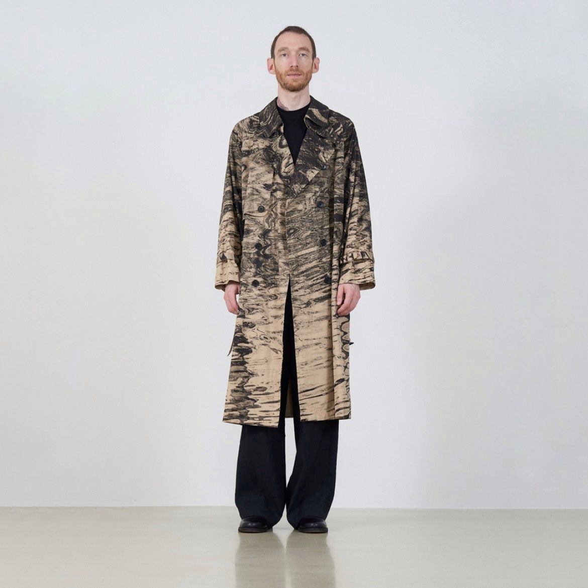 【残り一点】Photo Printed Cotton Trench Coat