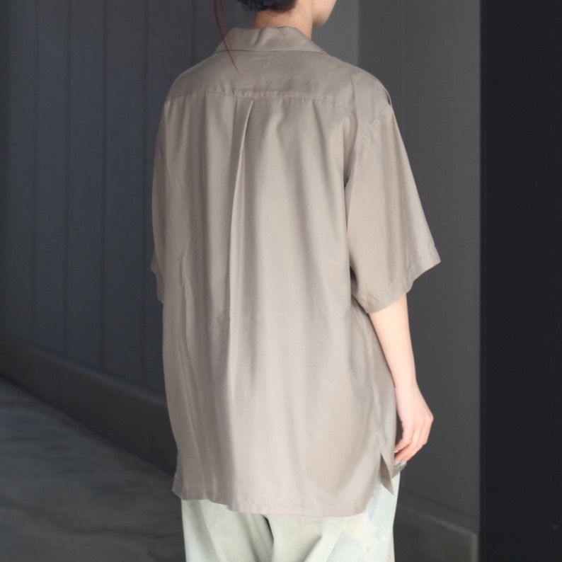 ssstein - 【残りわずか】Cupro Twill Oversized Open Collar S/S ssstein - 【残りわずか】Cupro Twill Oversized Open Collar S/S