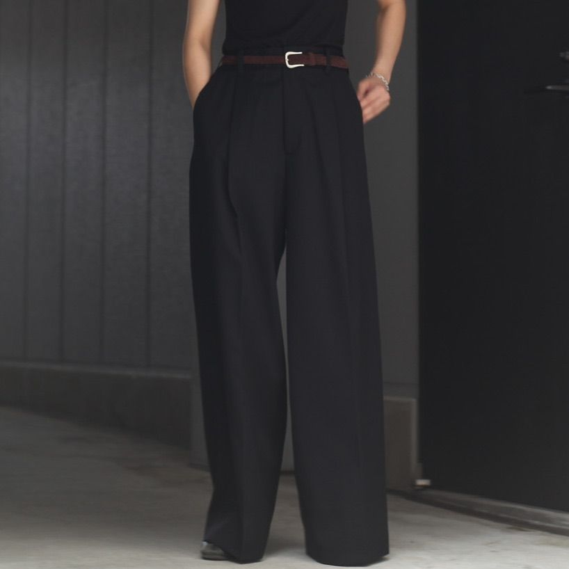 stein extra wide trousers concrete