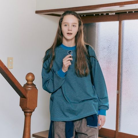 【残り一点】Mercerization Border Wide L/S Tee
