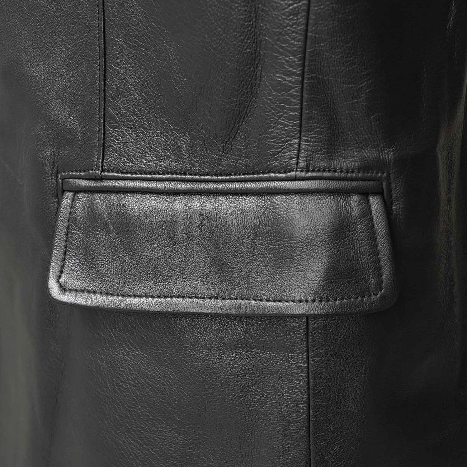 【残り一点】Sheep Leather Peaked Lapel Semi-Double Tailored Jacket
