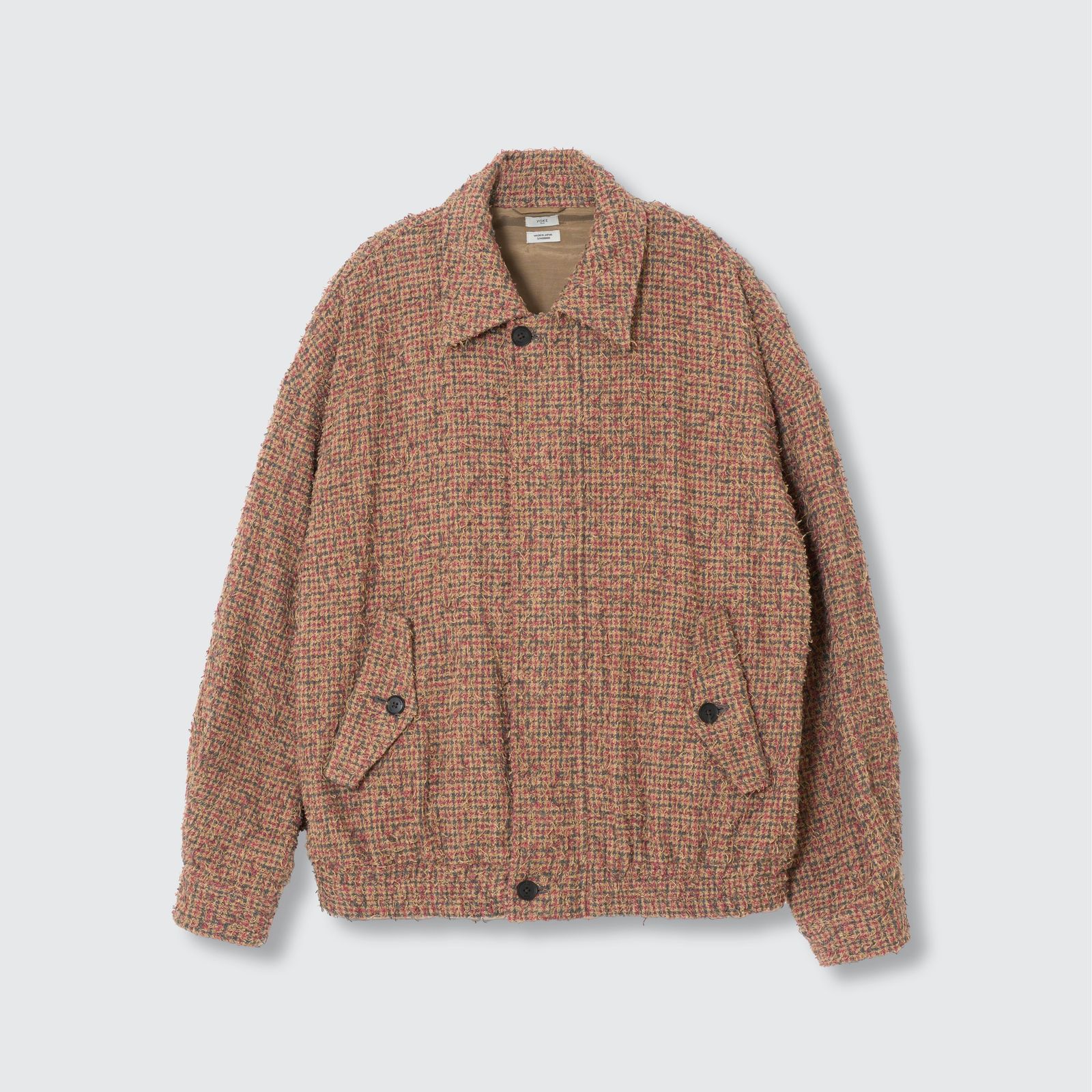 【残り一点】Needlepunched Cotton Plaid Drizzler Jacket