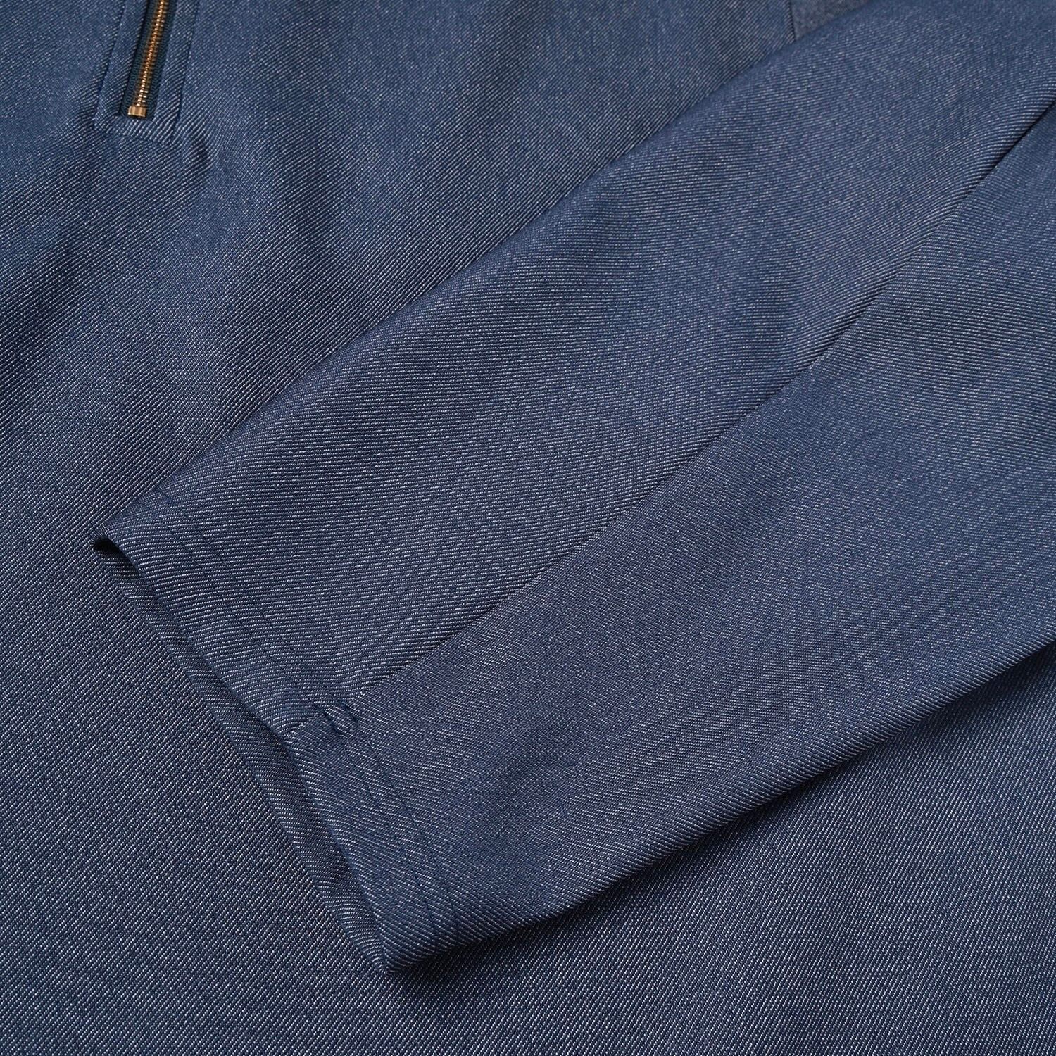 【残り一点】Faux Denim Layered Stand Collar Pullover