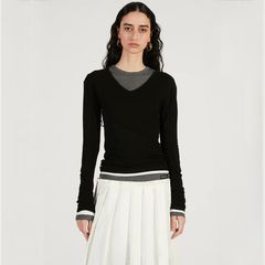 【残り一点】ダブルネックレイヤードトップ