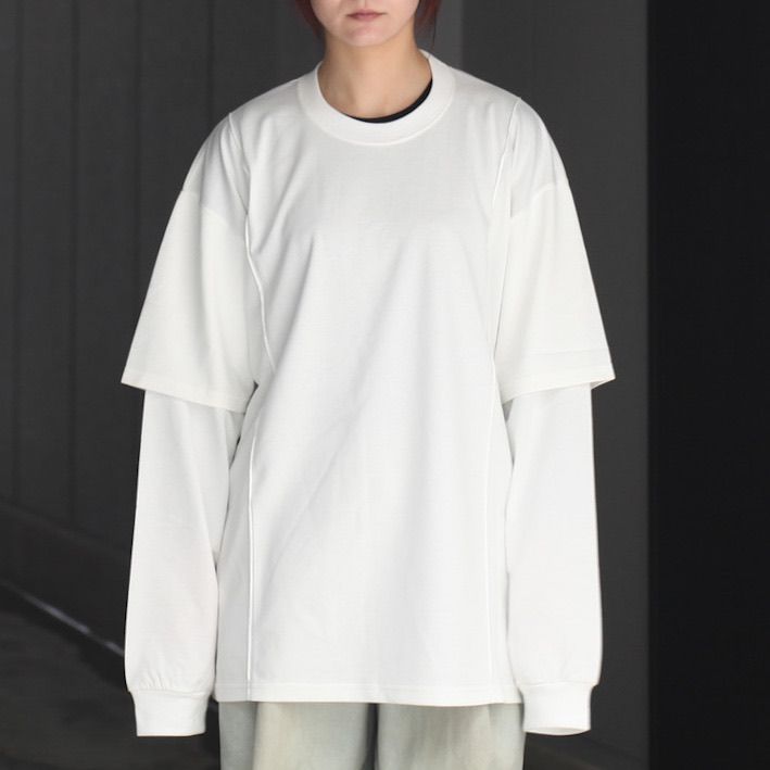 【残り一点】Oversized Layered Sleeve Tee