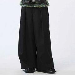 【残り一点】72/2 4Colors Chambray Wool Baggy Wide Pants