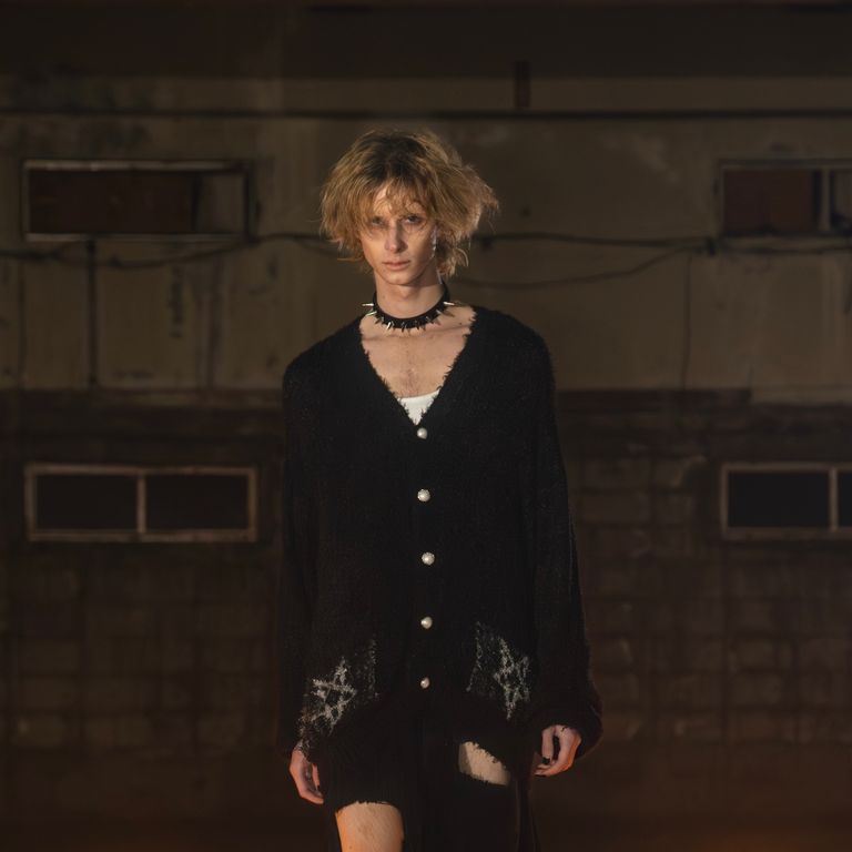 el conductorH - 【残り一点】Shaggy Knit Cardigan(PENTAGRAM 