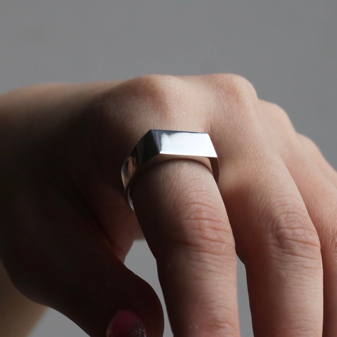 【お取り寄せ注文可能】Square Ring_9.1mm(SILVER)