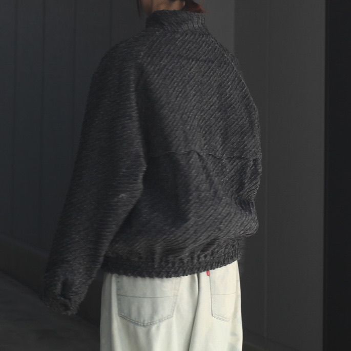 【残り一点】Herringbone Bonding Tweed Harrington Jacket